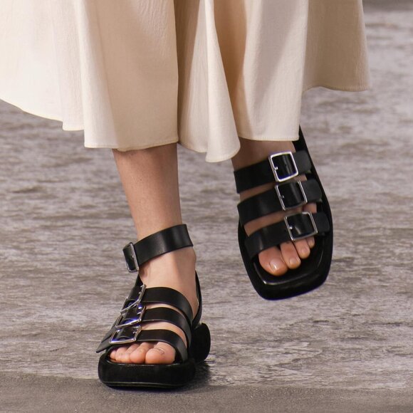 NEW ZARA buckled strap flatform sandal 1604 size 6.5 - Picture 1 of 6